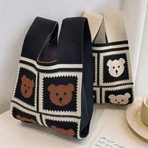 백허그 핸드백 1 휴대용 텀블러 니트 가방 에코백 여성 데일리백