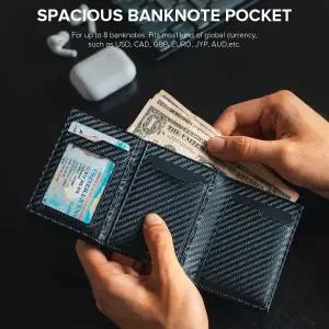 지퍼 동전 지갑이있는 남성용 지갑 자동 팝업 금속 신용 카드 소지자 미니멀리스트 RFID 차단 명함 아이디
