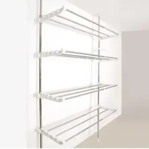 기둥접이식빨래건조대 폭 조절 가능 벽 접이식 공간 활용 원룸 빨래 건조대