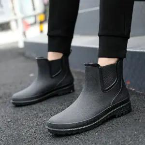 발편하고 유연한 남성 장마 대비 레인부츠 숏 장화 sOQ2+6yaZ