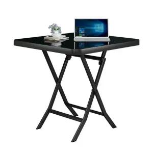 야외용 강화유리 접이식 테이블 테라스 간이 식탁 사각 원형