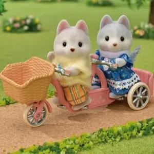 실바니안 패밀리 허스키 핑크 자전거 세트 인형 피규어 장난감