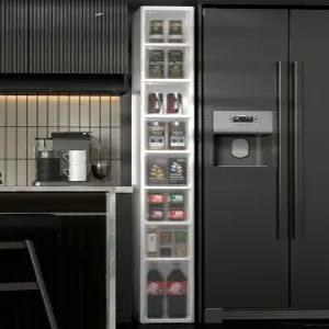 주방 욕실 틈새 수납장 슬림 냉장고 옆 정리 선반