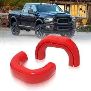 TOVIIEA Dodge RAM 2500/3500 2019-2026 두꺼운 업그레이드용 토우 훅 커버 히치 액세서리와 호환 2PCS-RED