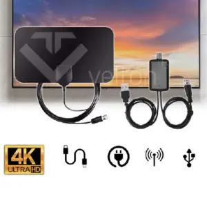 TV 안테나 증폭기 4K 디지털 UHD 신호 지상파 수신기 캠핑 사무실 공중파