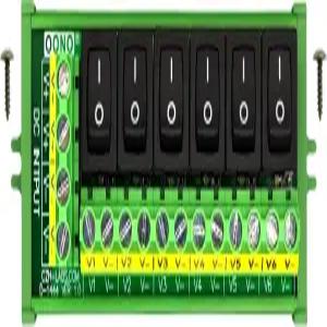 나사 마운트 6채널 로커 스위치 DC 배전 스트립 모듈