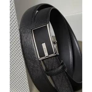 [백화점 정품] 닥스 DAKS 25SS [선물포장]블랙 체크패턴 실버포인트 무광버클 소가죽 자동벨트 DBBE6E761