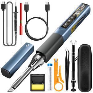 납땜 언 키트, 휴대용 2in1 USB 건, 케이스 LED 디지털 조절 가능 온도 212-842 75W 3S 전자 DIY용 고속 난방 자동 수면 모드 (SL109)