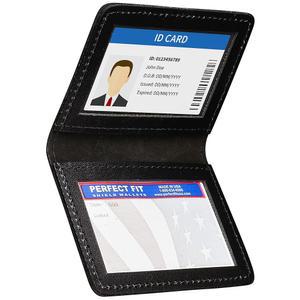 퍼펙트 핏 쉴드 지갑 듀티 가죽 2 ID 이중폴드 라이선스 홀더 듀얼 더블 신분증 케이스 카드 허용 슬림 지갑(블랙)