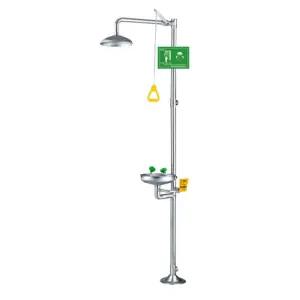 산업용 화학 오염물질 사고대비 절수형필터 설치형 눈세척 비상샤워기 야외운동 모래