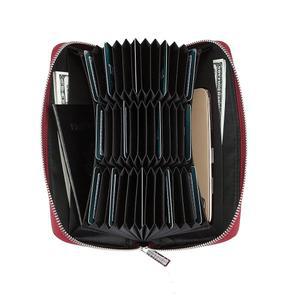 시누어 여성 36 슬롯 RFID 차단 카드 홀더 대형 롱 가죽 지퍼 정리함 어코디언 지갑