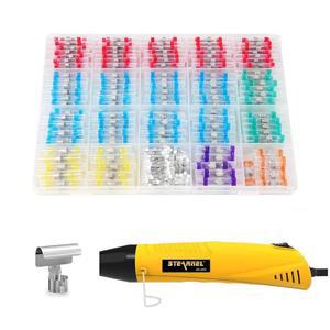 열총이 장착된 Amliber 400PCS 솔더 씰 와이어 커넥터, 스틱 커넥터 해상용 방수 전기 키트(26-6 게이지)