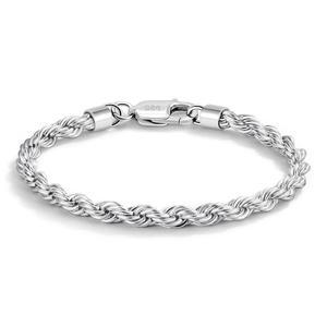 단카디 남성 다이아몬드 컷 925 스털링 실버 5mm 트위스트 로프 체인 팔찌 여성 뱅글 클래스프 박스 6.3