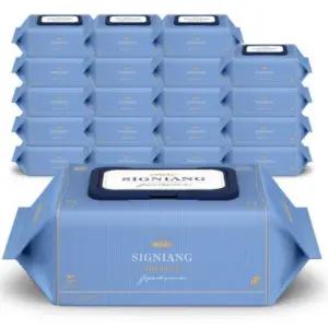 생분해 레이온100% 75g시그니앙 더블루 77매 20팩 캡형 엠보 아기물티슈