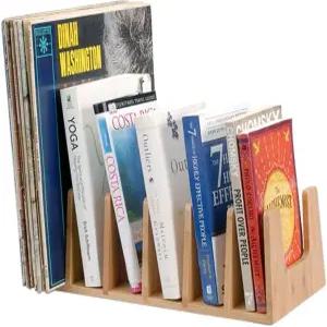 책꽂이 비디오 CD 레코드 정리함을 위한 모바일 비전 대나무 다용도 6개의 칸막이/섹션 정리함(7인치 L x