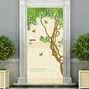 현관문 리폼 시트지_새들과 등나무 아래에서