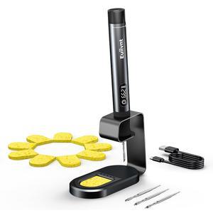 무선 납땜 다리미 키트 - LED 스크린, 중력 센서, 3C210 팁 및 전자 수리용 금속 스탠드 u200B, DIY를 위한 12초 급속 가열 USB-C 휴대용 충전식