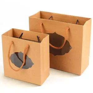 접이식사각상자 투명창 손잡이줄 선물백 크라프트 쇼핑백