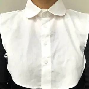 코튼 페이크셔츠 라운드 목카라 화이트 페이크카라