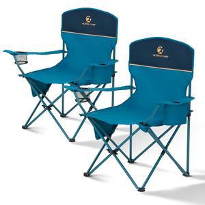 캠프 접이식 캠핑 의자 잔디 야외 의자, 컵 홀더가 있는 250파운드 휴대용 야외용 쿨러 파우치, 2팩
