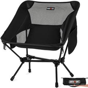 오버몬트 초경량 휴대용 캠핑 의자 가벼운 접이식 백패킹 의자, 배낭 하이킹 낚시 야외 캠프 여행을 위해 최대 330파운드의 컴팩트 비치 지원