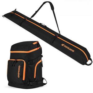 오도랜드 스키백과 부츠백 콤보, 항공 여행용 패딩 스키백, 스노보드 백팩 핏 최대 200cm, 수납용 방수 더블백, 운송용 장비, 남성 여성