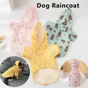 개 비옷 여름 패션 반팔 방수 의류 강아지 코트 야외 Bichon Schnauzer Welsh