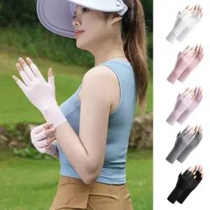 여름 초슬림 햇빛 차단 쿨소재 등산 골프 여성 반장갑