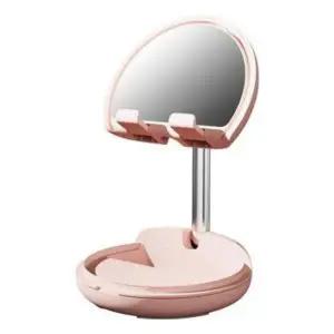 다기능 접이식 핸드폰 거치대 겸 화장 거울 스마트폰 휴대폰 태블릿 탁상 화장대 스탠드