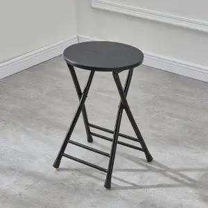 인테리어 의자 경량 접이식 철제 원목 폴딩 원형 스툴