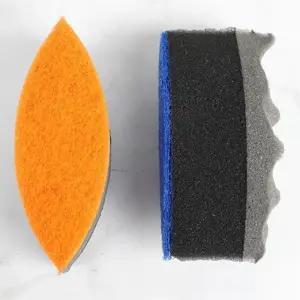 3겹 나뭇잎 물결 스펀지 세차용 청소용 설거지 수세미 스폰지 탄냄비