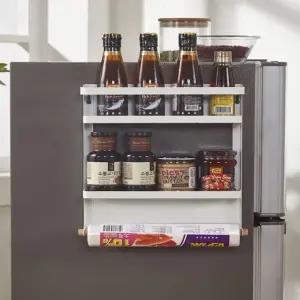 2단 철제 냉장고 부착 자석선반 양념통 냉장고 정리 주방선반