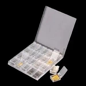 네일 장식품 소품 정리함 20칸 투명 플라스틱 칸막이 수납함 악세서리 보석 비즈