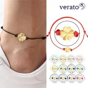 베라토 14K 행운 크로버 매듭 발찌
