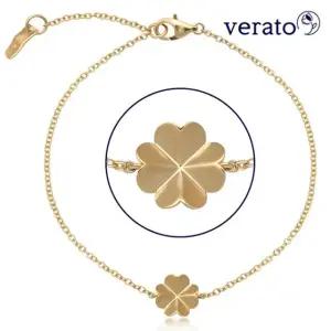 베라토 14K 행운 크로버 팔찌