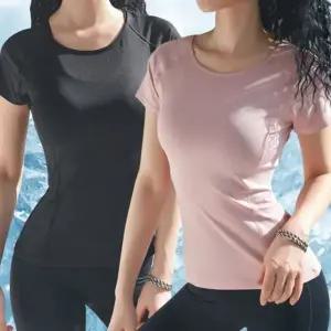 1+1 필라테스옷 여성 반팔 상의 복 커버업 운동복