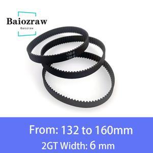 3D 프린터 부품 GT2 6mm 폐쇄 루프 고무 타이밍 벨트 132 134 136 138 140 142 144 146 148 150 152 154 15