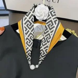 스카프 여성 모조실크 미니 자석 봄 목걸이형