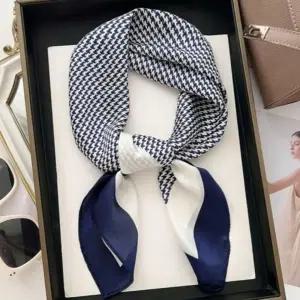 하운드체크 쁘띠 사각스카프 미니 여름 체크 스카프