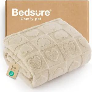 작은 강아지를 위한 침대용 개 담요 세탁 가능 - 푹신한 퍼지 고양이 강아지 프리미엄 300GSM 코랄 플리스