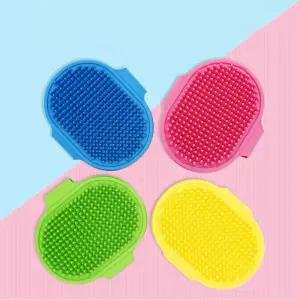 부드러운 고무 개 고양이 브러시 애완 동물 목욕 실리콘 빗 마사지 헤어 리무버 용품 손질 워시 청소 장비