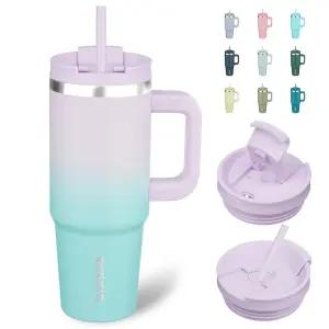 BJPKPK 스테인리스 트래블 핸들 텀블러 887ml 오아시스