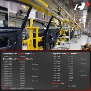 쉐보레 GMC C1500 C2500 C3500 K1500 교외 K3500 프론트 우측 조수석과 호환되는 A-프리미엄 수동 윈도우