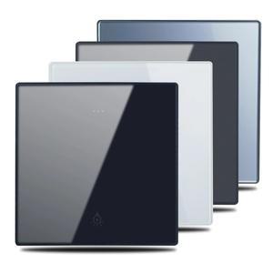 WALLPAD 벽 스위치 1 2 3 4 갱 웨이 강화 유리 로커 버튼 검정색 흰색 회색 86x86mm 계단 패스스루 L8