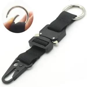 남성용 WVW PIN 전술 열쇠고리 1개 HK 클립이 장착된 EDC 기어 클립 대형 군용 몰 액세서리