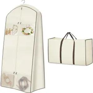 미스로 휴대용 웨딩드레스 가먼트백과 브라이드 토트백 8인치 드레스백 가운용 긴 4포켓 드레스 커버