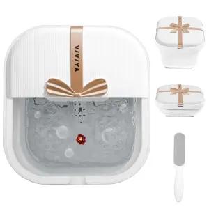 열과 마사지 롤러가 있는 비비야 접이식 족욕 스파 버블 제트와 LED 조명이 욕조 가정용 발 스크러버가