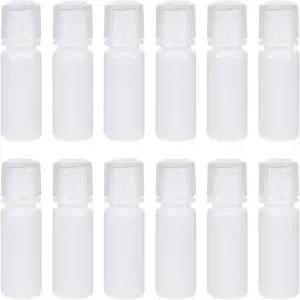 uxcell 플라스틱 랩 화학 시약 병 15ml/0.5온스 작은 입 밀봉 액체/고체 저장 흰색 12개