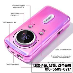 45000RPM 네일 드릴 머신 전기 휴대용 충전식 샌더 젤 광택용 가정용 매니큐어 살롱용