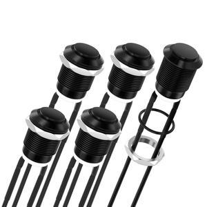 DaierTek 5PCS 12mm 순간 푸시 버튼 스위치 12V 방수 2 핀 자동차 해양 보트 용 사전 배선